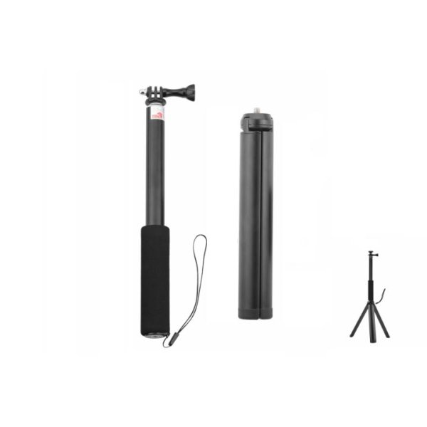 画像1: AT Insta360 ONE X2 自撮り棒＋三脚 【GoProアダプター付き】OSMO Actionにも【17918】