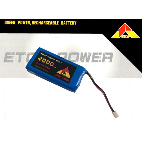 画像1: ETOP　7.4V4000mAh HXコネクタ 2S バッテリー【18417】