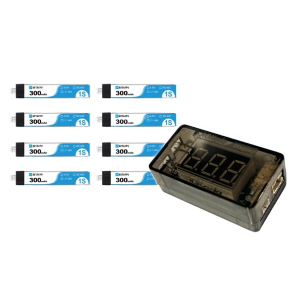 画像1: BETAFPV 65S テスター+バッテリーセット PH2.0 300mAh 1S 30C Battery(8PCS)【19925】