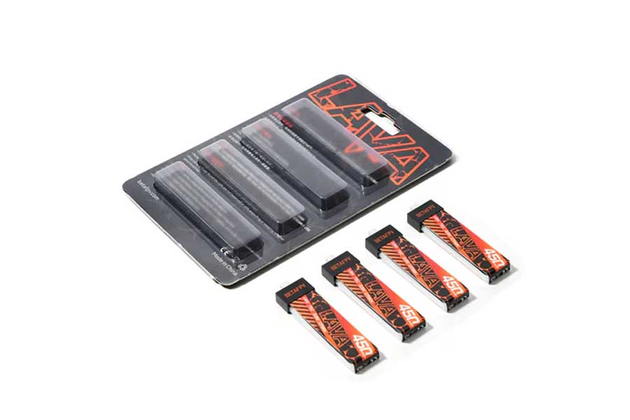 BETAFPV バッテリー LAVA 1S 450mAh 75C Battery (4PCS)【Cetus Pro/Cetus X/Meteor 75/Meteor 75 Proなど】21017