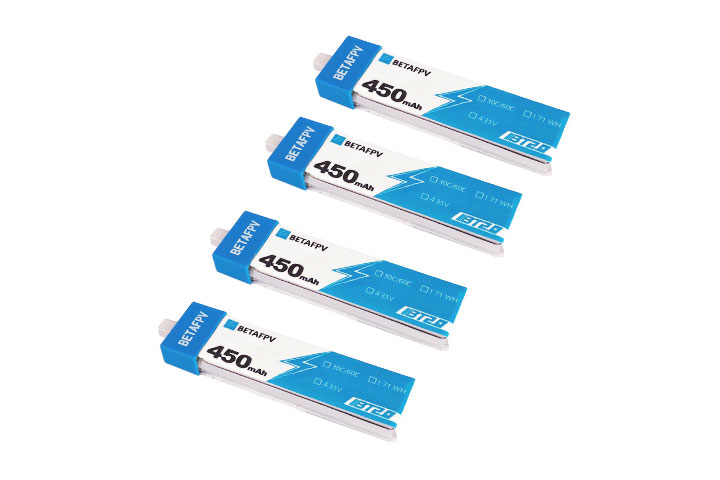 BETAFPV バッテリー BT2.0 450mAh 1S 30C Battery 2022version(4PCS)【Meteor75/Cetus Pro/Cetus Xなど】20158