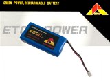 画像: ETOP　7.4V4000mAh HXコネクタ 2S バッテリー【18417】