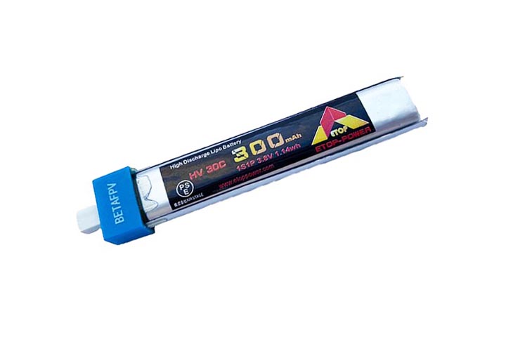 画像1: ETOP　3.8V　300mAh 1S 30C HV バッテリー【BETA　BT2.0互換品】【Meteor65 Meteor65 HD HX100SEに最適】【17412】 (1)
