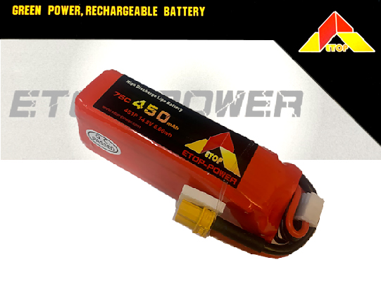 画像1: ETOP　14.8V450mAh75C XT30【BETAFPVに】<<4セル＞＞【16292】 (1)