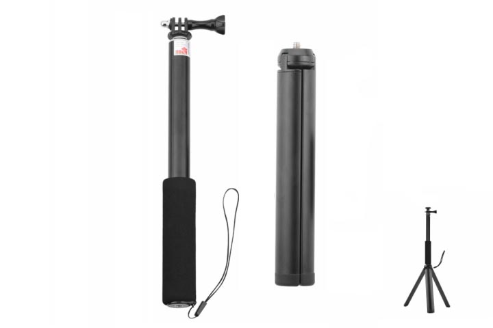 画像1: AT Insta360 ONE X2 自撮り棒＋三脚 【GoProアダプター付き】OSMO Actionにも【17918】 (1)