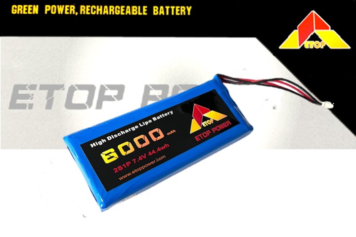 画像1: ETOP 7.4V6000mAh44.4wh 2S1P　（P3系.P4系.INS系のプロポバッテリーに）【18822】 (1)